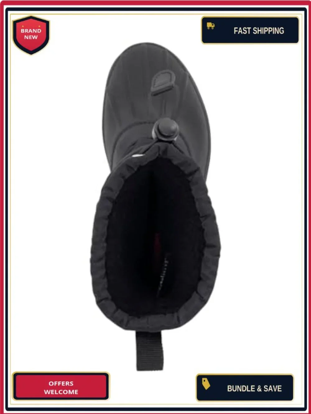Waterproof Insulated Mid-Calf Winter Snow Boots with Faux Fur Trim Memory Foam